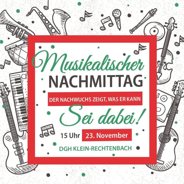 Verbringt mit uns einen gemütlichen Nachmittag bei Kaffee, Kuchen und einem vielfältigen Programm unserer Blasinstrument- und Gitarrenschüler 🥰
Wir freuen uns auf euch und eure Unterstützung!