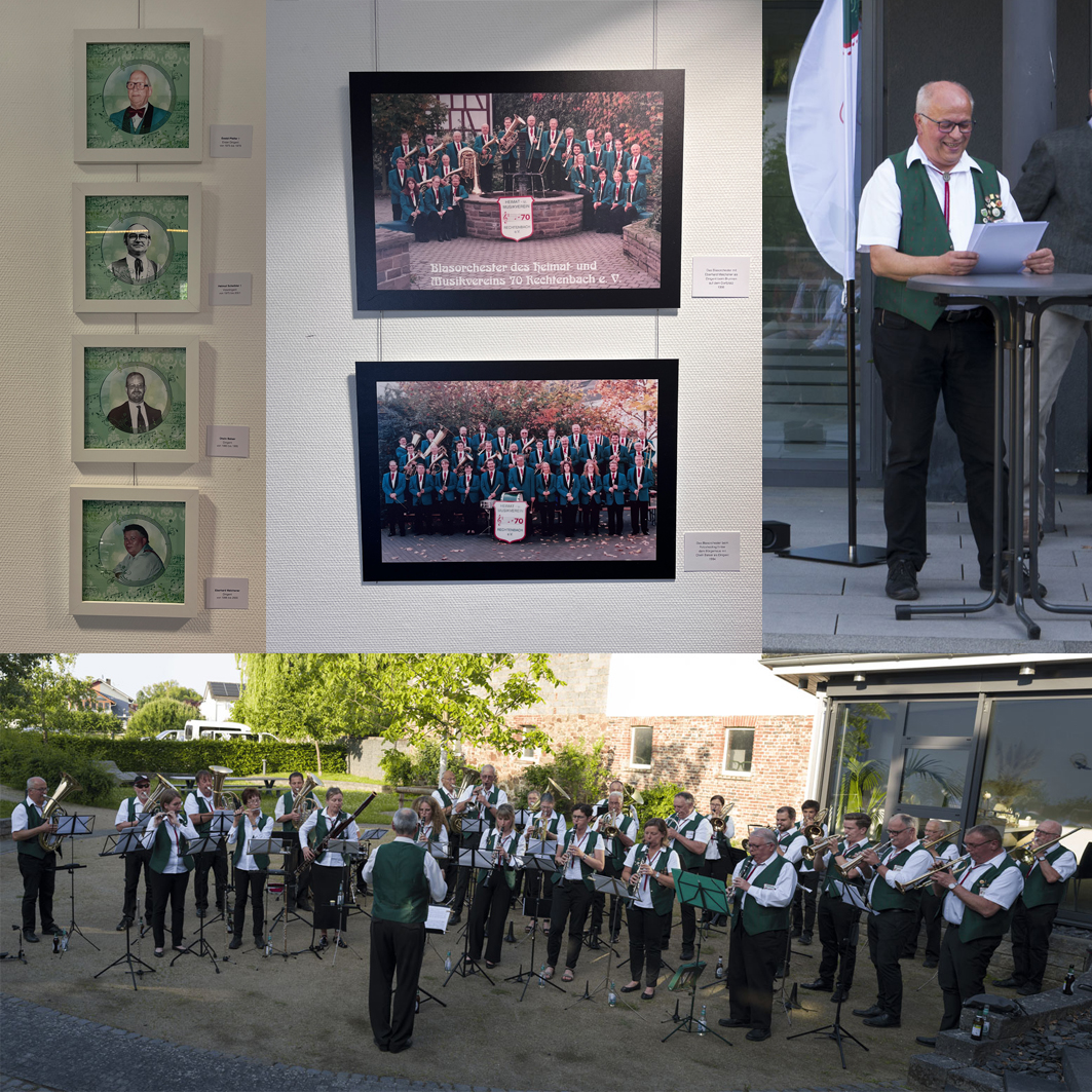 Blick in die Ausstellung "50 Jahre Blasorchester im Heimat- u. Musikverein Rechtenbach"